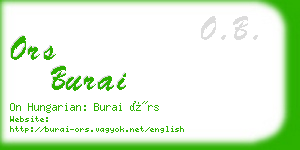 ors burai business card